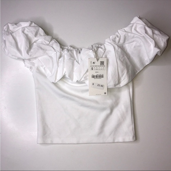 NWT Zara off the shoulder top white small - Picture 1 of 6